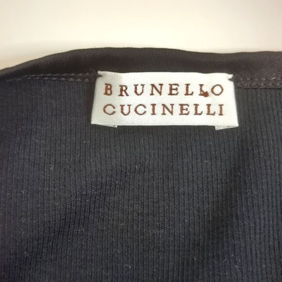 Brunello Cucinelli Black Layered Minimalist Silk Shell - Picture 4 of 10